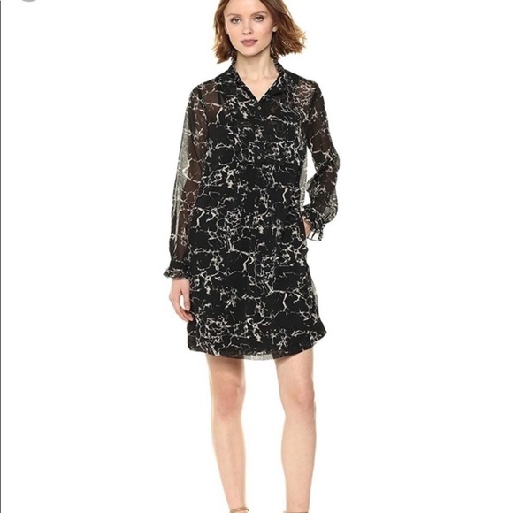 Lucky Brand Marble Print Sheer Dress Size Small - Picture 1 of 8